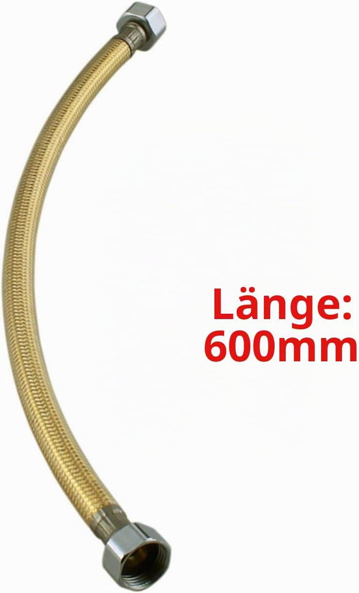 ZZSRJ Goldener Wasserhahn-Sanitärschlauch 400/500 / 600 mm Eckventil-Anschluss Edelstahl-Gold-Toilet