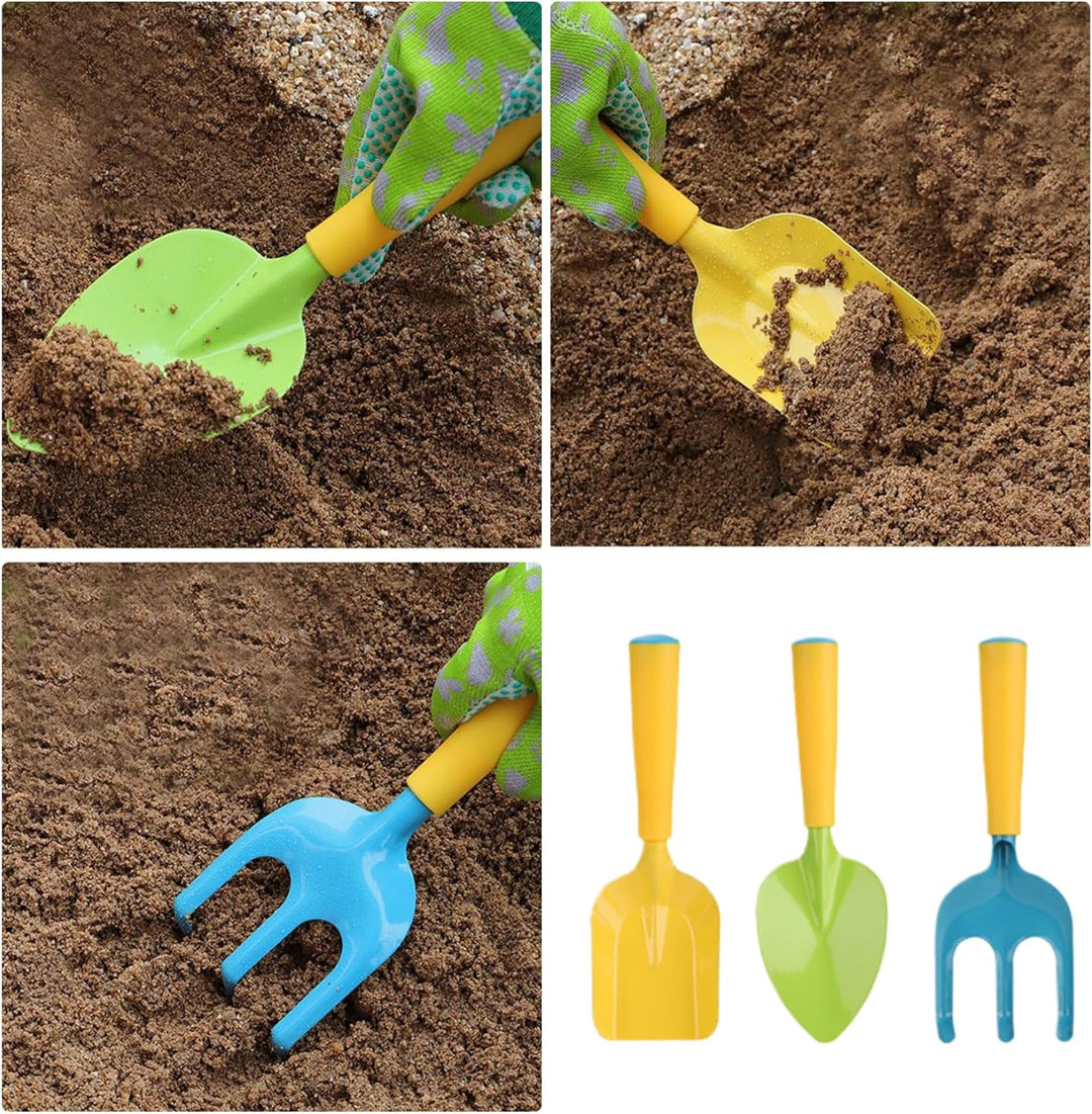 Gartenset für Kinder, Gartengeräte für Kinder, 4-teilig, ergonomisches Mini-Gartenset für Kleinkinde