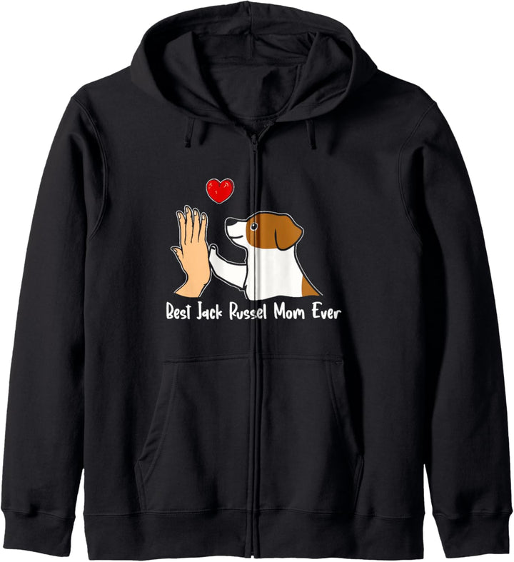 Best Jack Russel Mom Ever Beste Jack Russel Hunde Mama Herz Kapuzenjacke