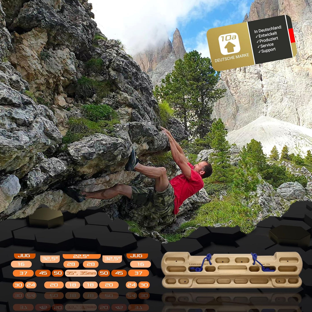 Linebreaker AIR Base – Mobiles Fingerboard fürs Klettertraining | Mit Trainings-App | Ideal für Unte