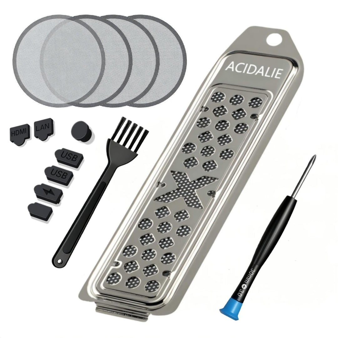 PS5 Staubschutz und Kühlung Kit, Premium Mesh Filtersystem mit Port Plugs, High Density Breathable D