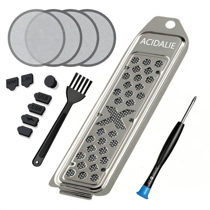 PS5 Staubschutz und Kühlung Kit, Premium Mesh Filtersystem mit Port Plugs, High Density Breathable D