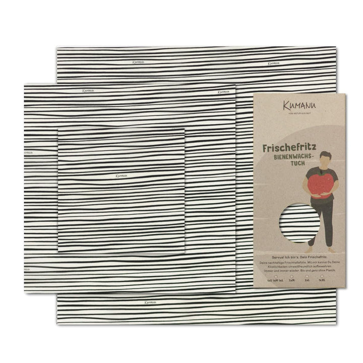 Kumanu | Bio-Bienenwachstuch - 3er Set Bienenwachstücher FRISCHEFRITZ | natürlich und plastikfrei fr