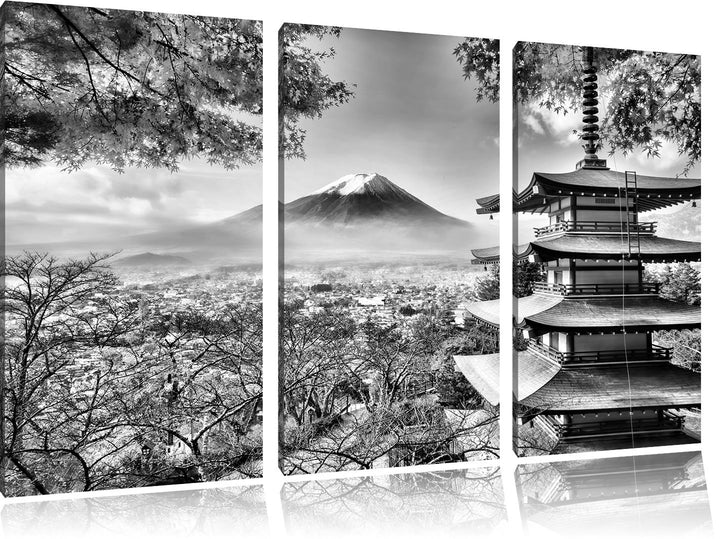 Pixxprint Japanischer Tempel im Herbst als Leinwandbild/Grösse: 3 Teilig (120x80) cm/Wandbild/Kunstd