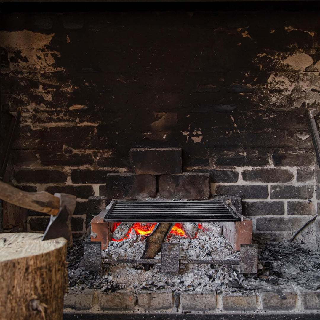 Kaminrost Gussrost Ofenrost Feuerrost Tafelrost Ascherost – Rund &amp; balken – Für Holzofen, Kaminofen,