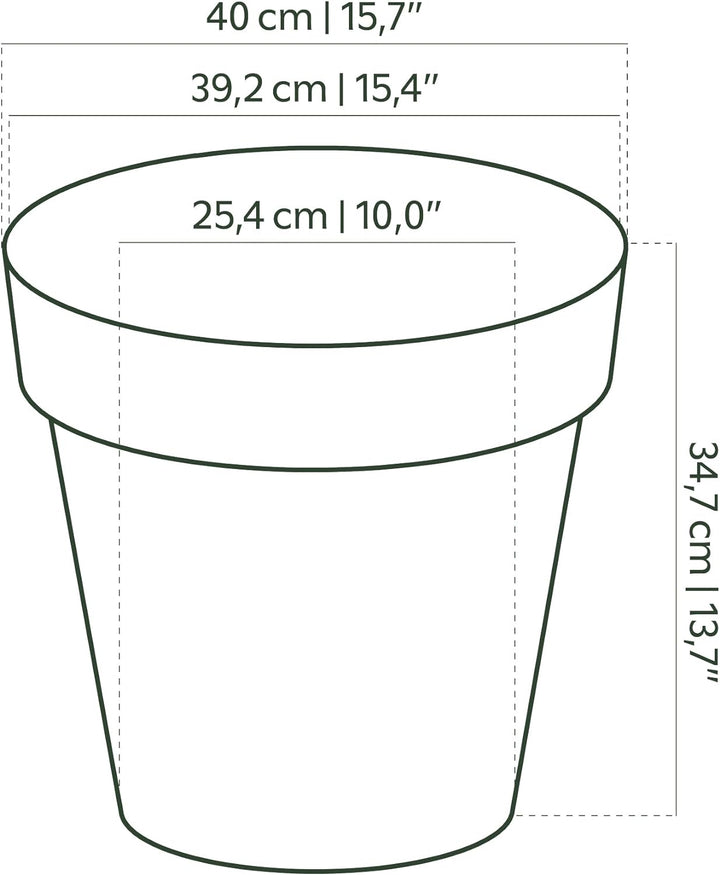 Artevasi Capri-Topf, Runder Plastiktopf, 40cm, Farbe: Weiss Weiss 40cm Normal, Weiss 40cm Normal