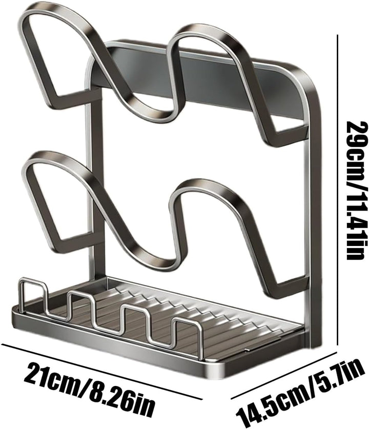 Küchen Topfdeckelhalter – Multifunktionales Küchen Topfdeckel Aufbewahrungsregal | Platzsparender Ru