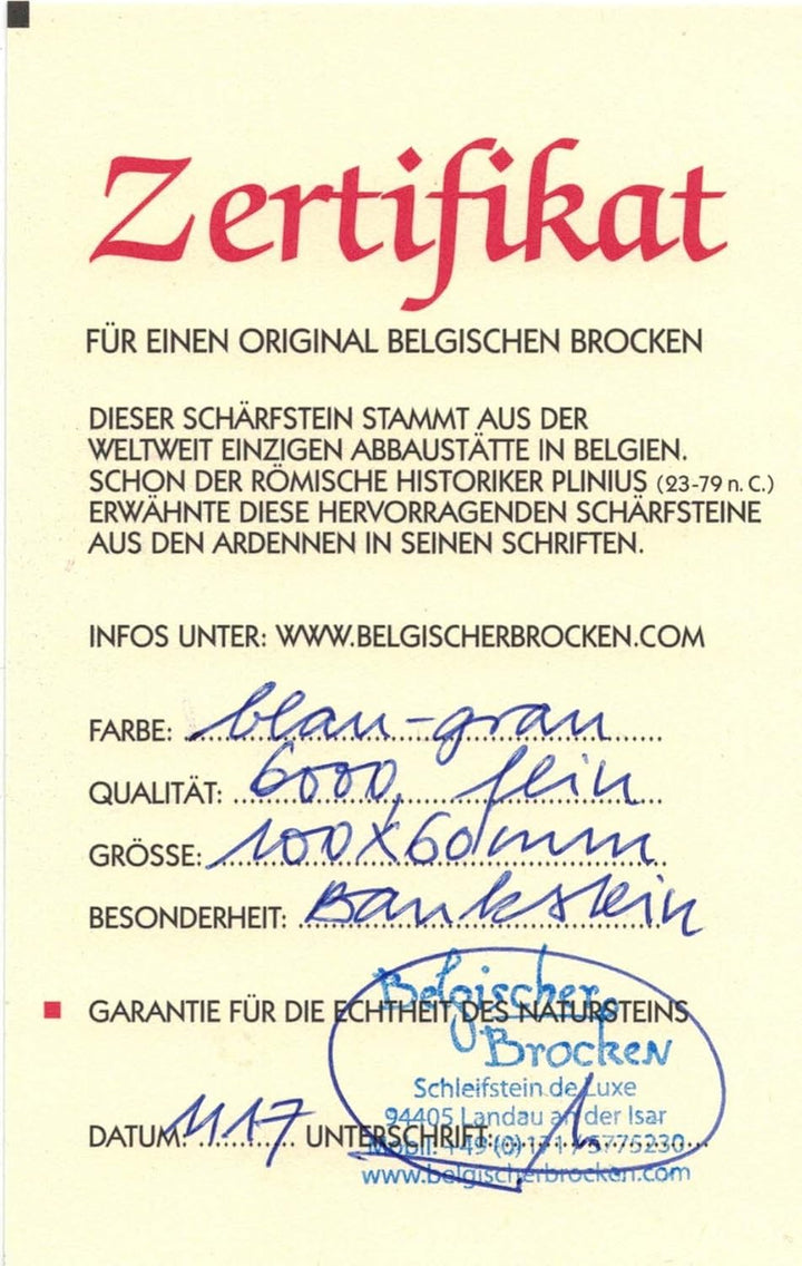 Schleifstein Belgischer Brocken blau Grösse 100x60 mit Edelsteinen Messer-Schärfer