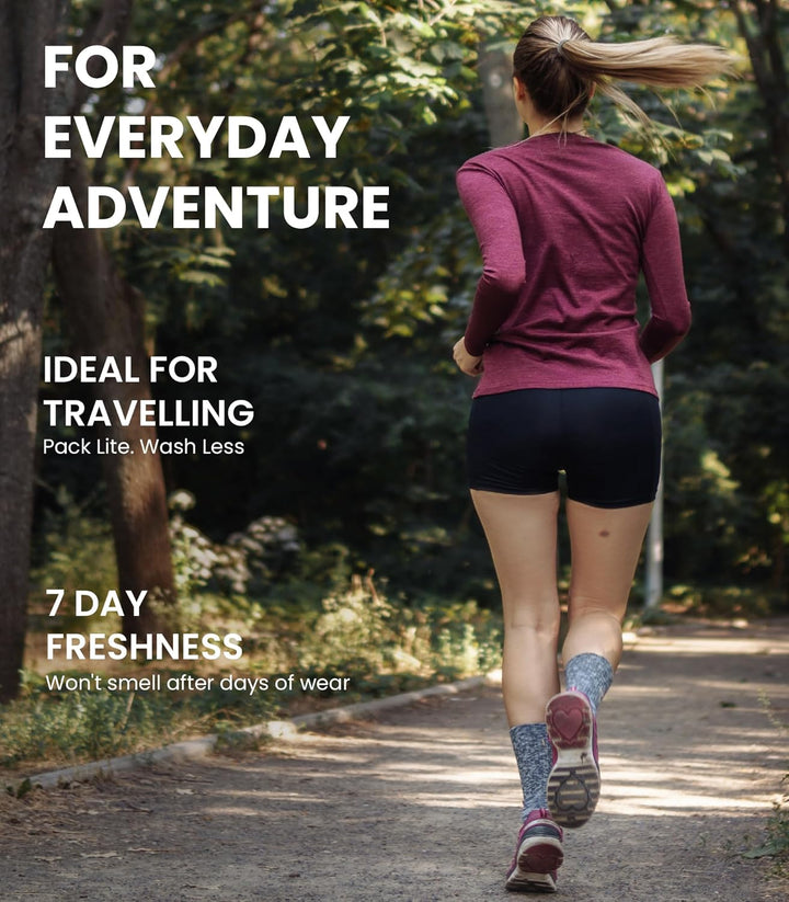 Merino.tech Merino Shirt Damen Langarm - Premium 100% Merino Unterwäsche Damen Leichte, Mittel, Schw