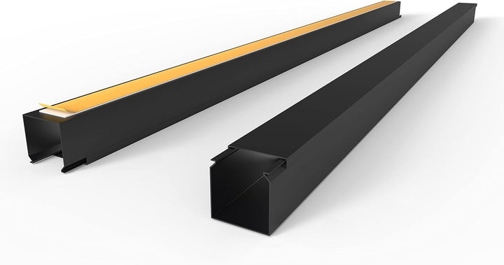 Kabelkanal Selbstklebend Pro mit Schaumklebeband, Kabelschacht 10m 40x40mm - 10x1m, Black - Schwarz