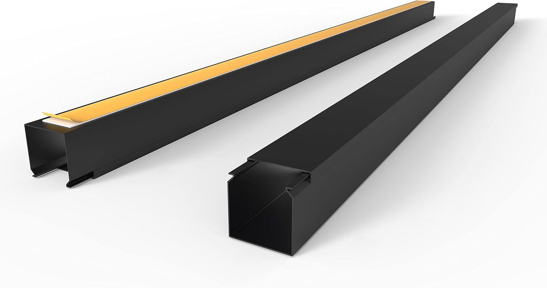 Kabelkanal Selbstklebend Pro mit Schaumklebeband, Kabelschacht 20m 40x40mm - 20x1m, Black - Schwarz