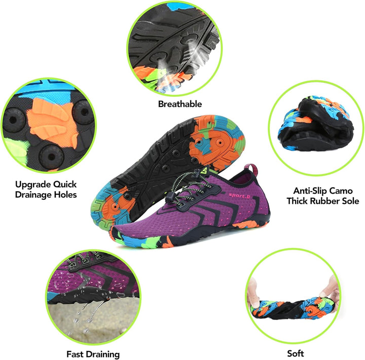 SAGUARO Badeschuhe Strandschuhe Aquaschuhe Wasserschuhe Surfschuhe Schwimmschuhe für Damen Herren Ki
