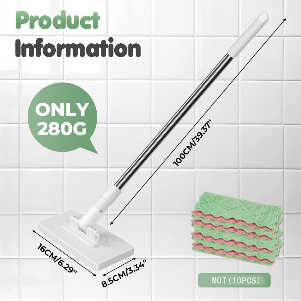 Wischmopp mit Druck-Klemm-System, Mini Mopp, 1-Knopf-Wechsel ohne Händewaschen, Automatisches Klemmt