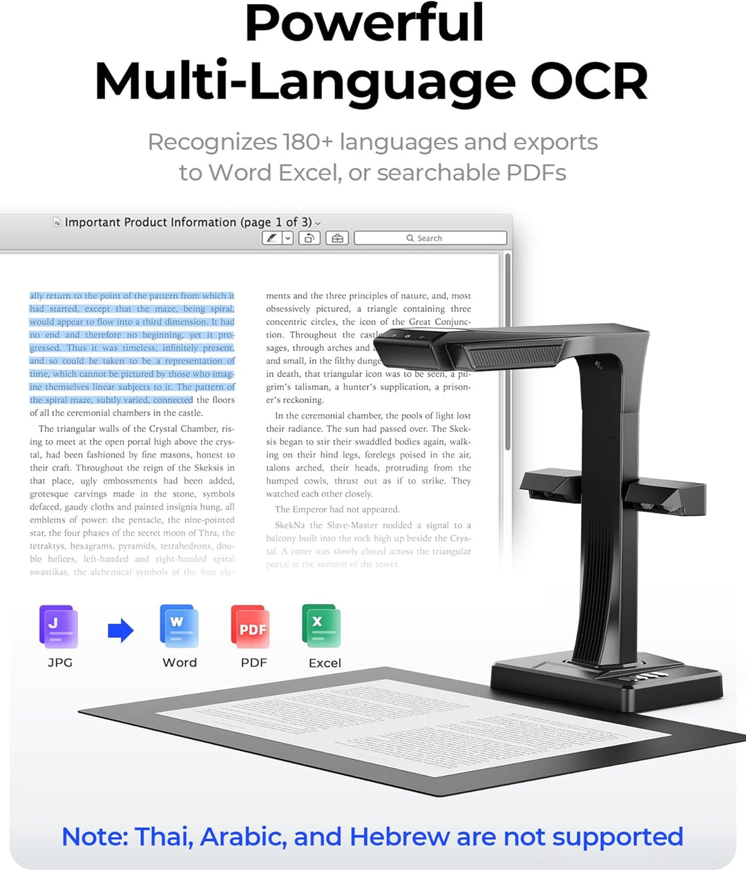 CZUR ET Max 38MP Buchscanner Professioneller Scanner mit Laser Curve Flattening-Tech, Dokumentenscan