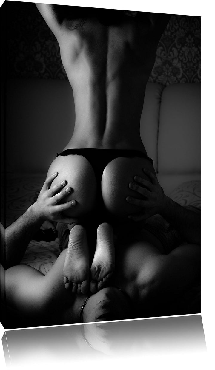 Erotisches Paar, Format: 100x70 auf Leinwand, XXL riesige Bilder fertig gerahmt mit Keilrahmen, Kuns