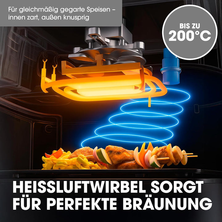Livington Smart MultiFryer 5L - Heissluftfritteuse mit 6 Programmen - Air Fryer zum Frittieren, Back