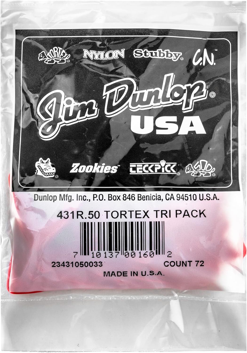 Médiators Jim Dunlop 0,50mm Tortex Triangle 0,50mm sachet de 72 Sachet de 72 0,50mm, Sachet de 72 0,
