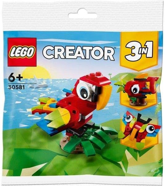 Lego Creator 3-in-1 Set: Majestätischer Tiger 31129 + Tropischer Papagei 30581(Polybag), für Kinder
