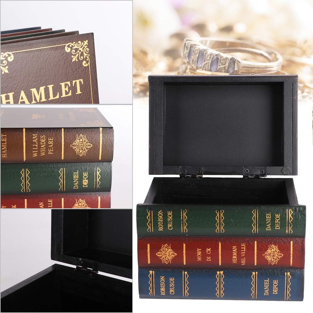 Falsche Buchbox 16 x 14 x 19 cm Vintage Europäischen Stil Deko Schmuck Aufbewahrung Buchboxen Gefäls
