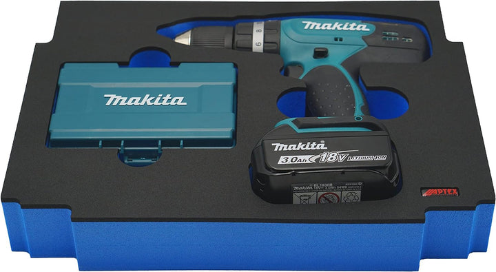 APTEX Schaumeinlage passend für Makita Akku-Schlagbohrschrauber DHP 453 für MakPac Gr. 1-3
