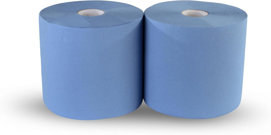 Funny Putzpapierrollen, 3 lagig, recycling blau, 26 cm, 500 Blatt, 1er Pack (1 x 2 Stück) Single, Si