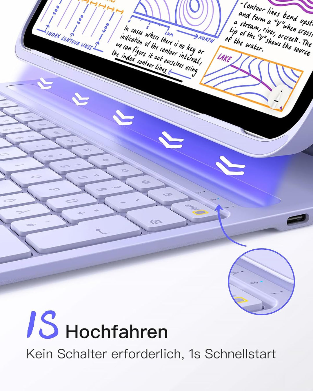 Inateck iPad 10 Generation Hülle mit Tastatur, für iPad 11 Gen. A16 2025 11 Zoll, Air 11 Zoll M3/M2