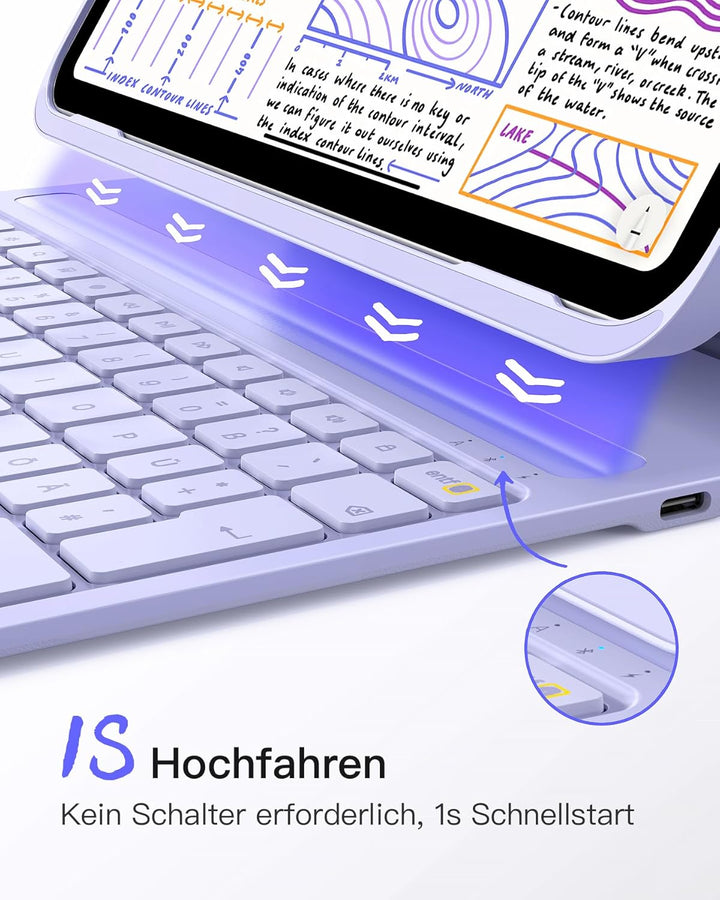 Inateck iPad 10 Generation Hülle mit Tastatur, für iPad 11 Gen. A16 2025 11 Zoll, Air 11 Zoll M3/M2