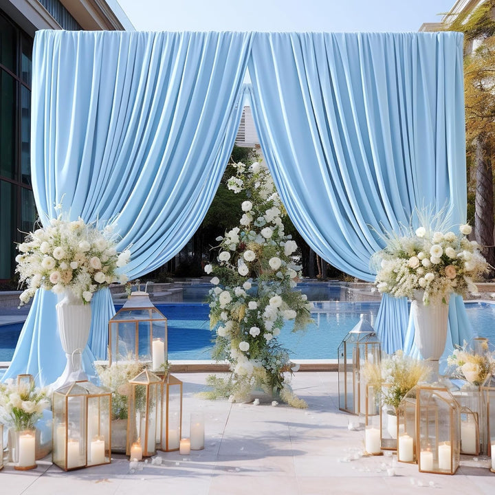 3×3 m Baby Blau Hintergrund Vorhang, Deko Hochzeit Party Junge's Geburtstag Geschlecht Aufdecken Fot