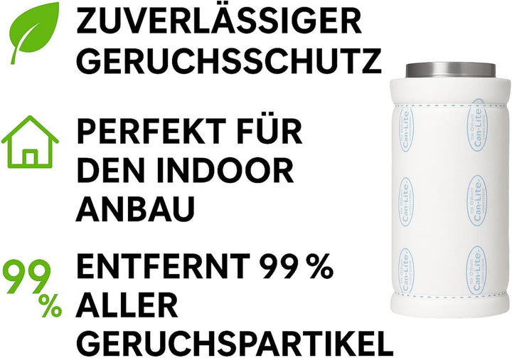 Can-Lite Aktivkohlefilter Grow 600 m³ - AKF Rohrlüfter Grow Anbau Indoor Belüftung Geruchsfilter Abl