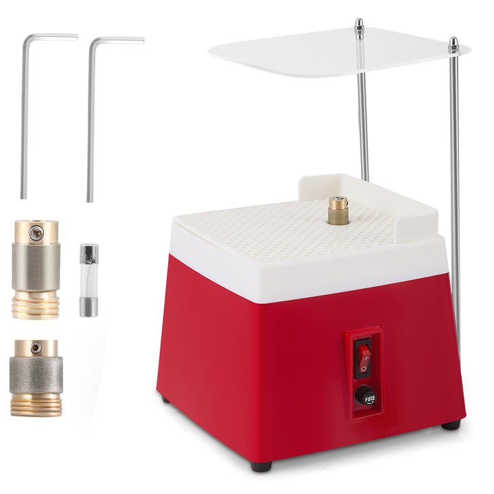 Glasschleifer 65W, Automatische Glasschleifmaschine mit 2 Diamantschleiferbits (5/8" & 1"), Acryl-Sp