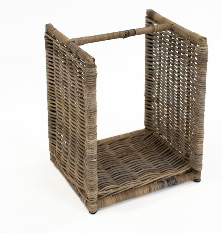 WESTMANN Kaminholzkorb Costa | 40x36x50 cm Natur | Flechtkorb Rattangeflecht zum stapeln & transport