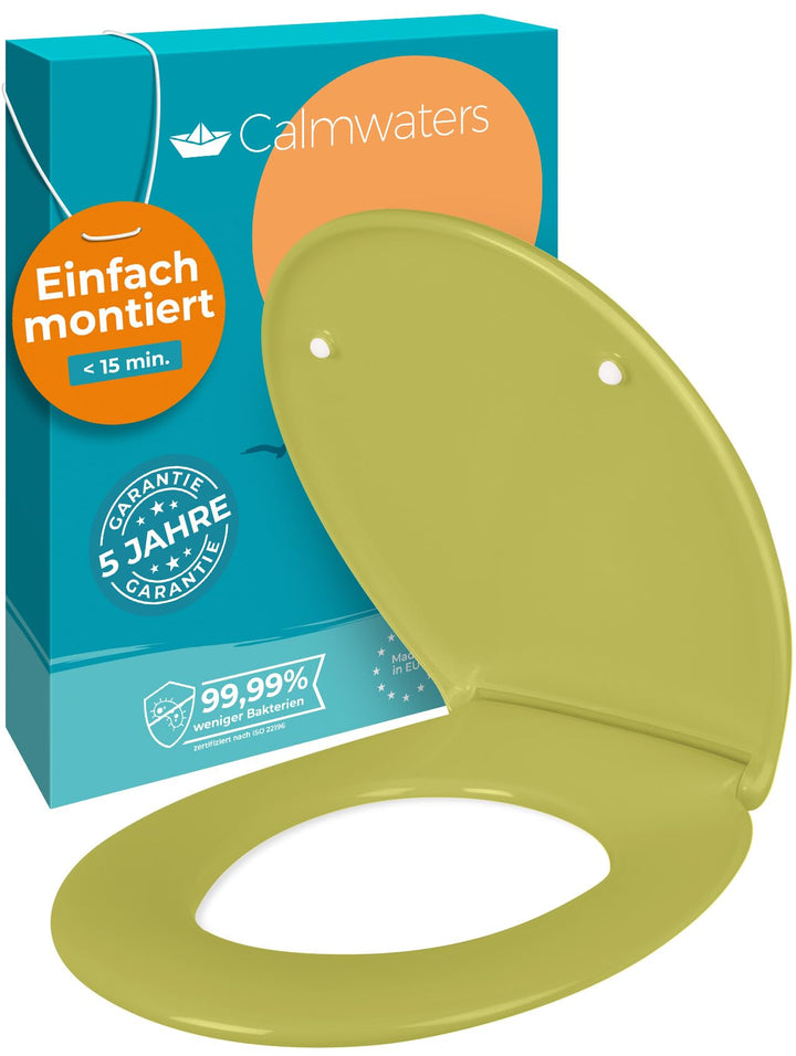 Calmwaters® Premium WC Sitz einfache Montage, Toilettendeckel bis 250 kg, Made in EU, antibakteriell