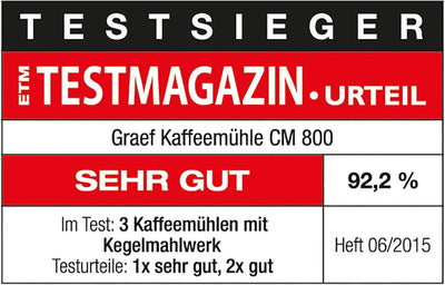 Graef Kaffeemühle CM 800,128W,‎350 Gramm, 23 x 13.2 x 38.5 cm, Silber Single, Single