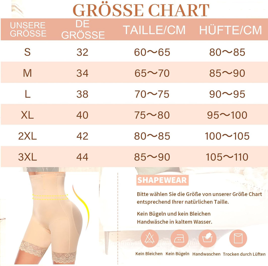 YARRCO Bauchweg Unterhose Damen Shapewear Spitze Miederhose Hohe Taille Figurformende Unterwäsche Le