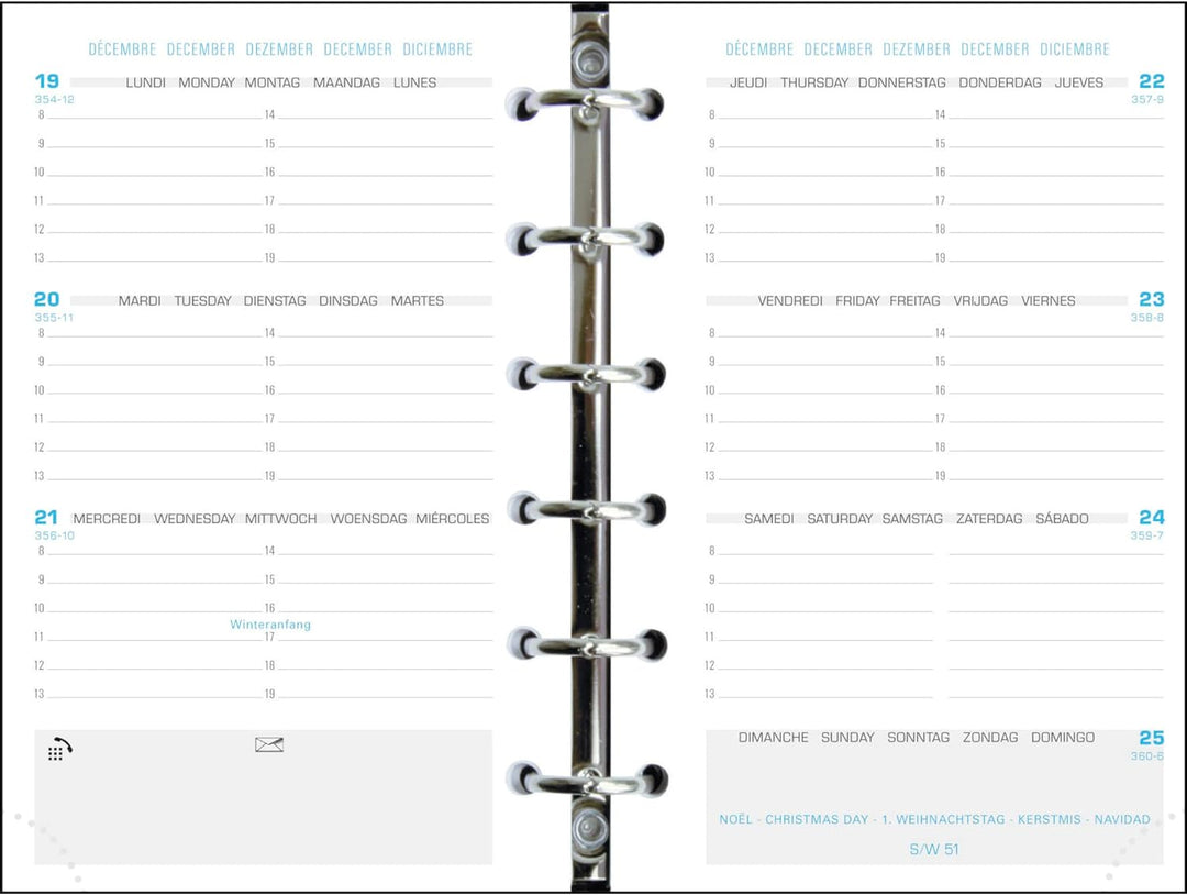 Exacompta - 42551E – Organizer Wochenkalender Exatime 14 Baltique – 11 x 14,5 cm – September 2023 bi