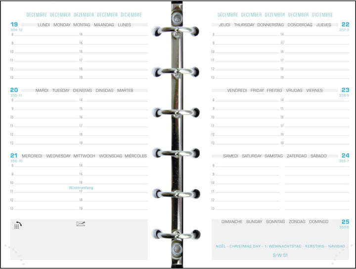 Exacompta - 42551E – Organizer Wochenkalender Exatime 14 Baltique – 11 x 14,5 cm – September 2023 bi