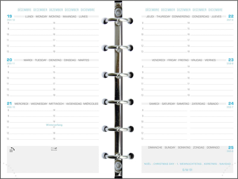 Exacompta Dual Exatime 14 Organizer September 2016 bis Dezember 2017, schwarz