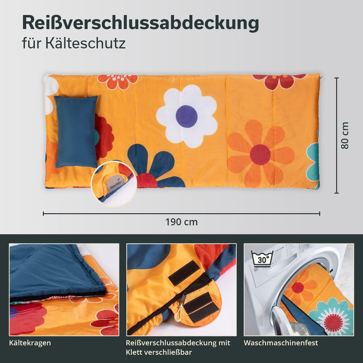 Skandika Deckenschlafsack Sovro | Schlafsack Outdoor für Erwachsene, 3 Jahreszeiten, als Doppelschla
