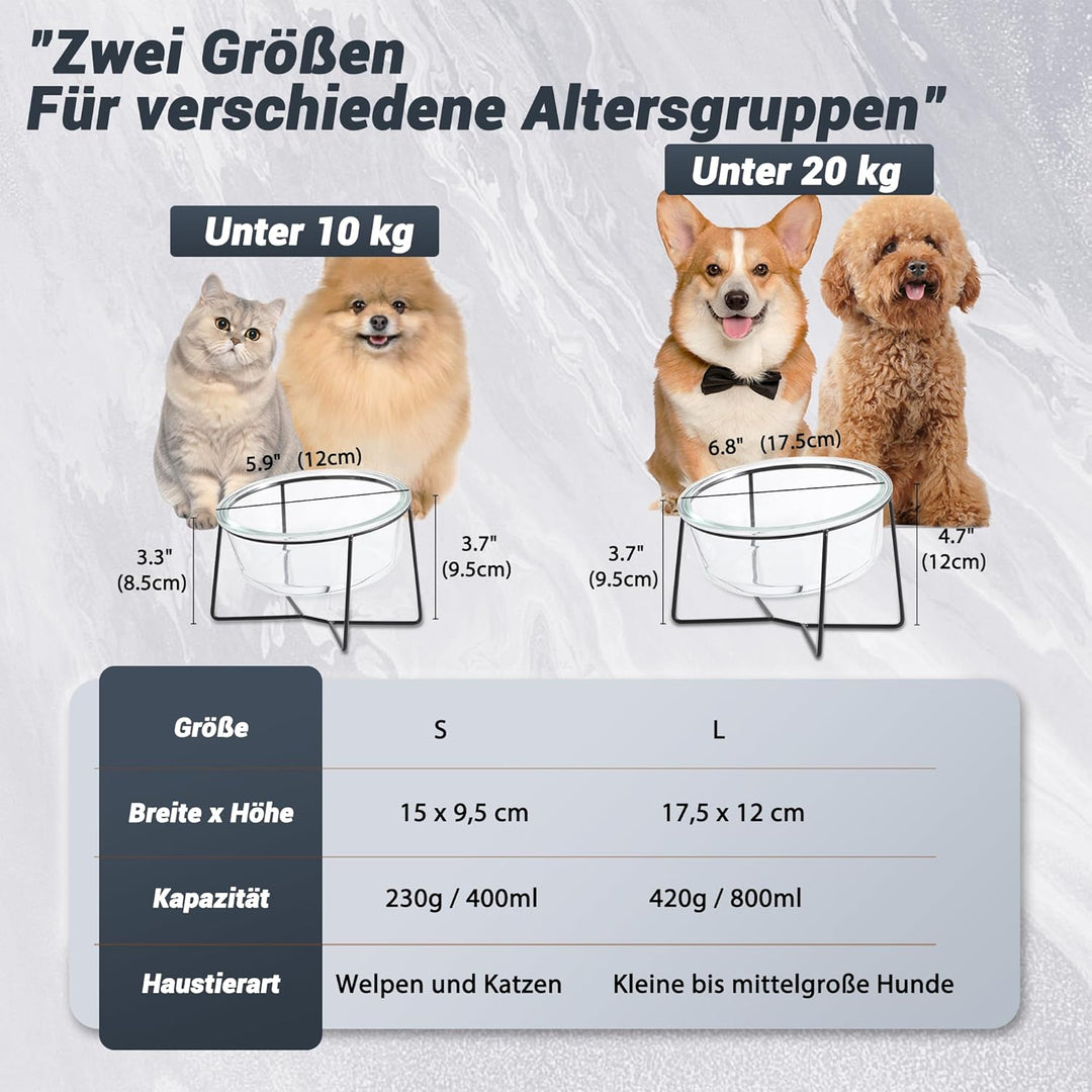Hundenapf Katzennapf - Futternapf Hund Katze - Futterstation Hund Katzen Erhöht mit Ständer - Fressn