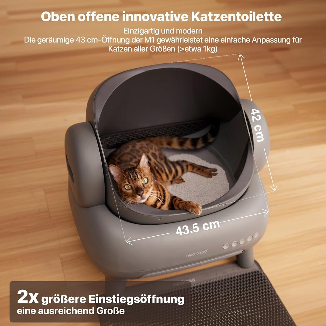 Neakasa M1 Oben offene Katzenklo selbstreinigend Katzentoilette XXL, Geruchsfreie, Hygienisch, App-S