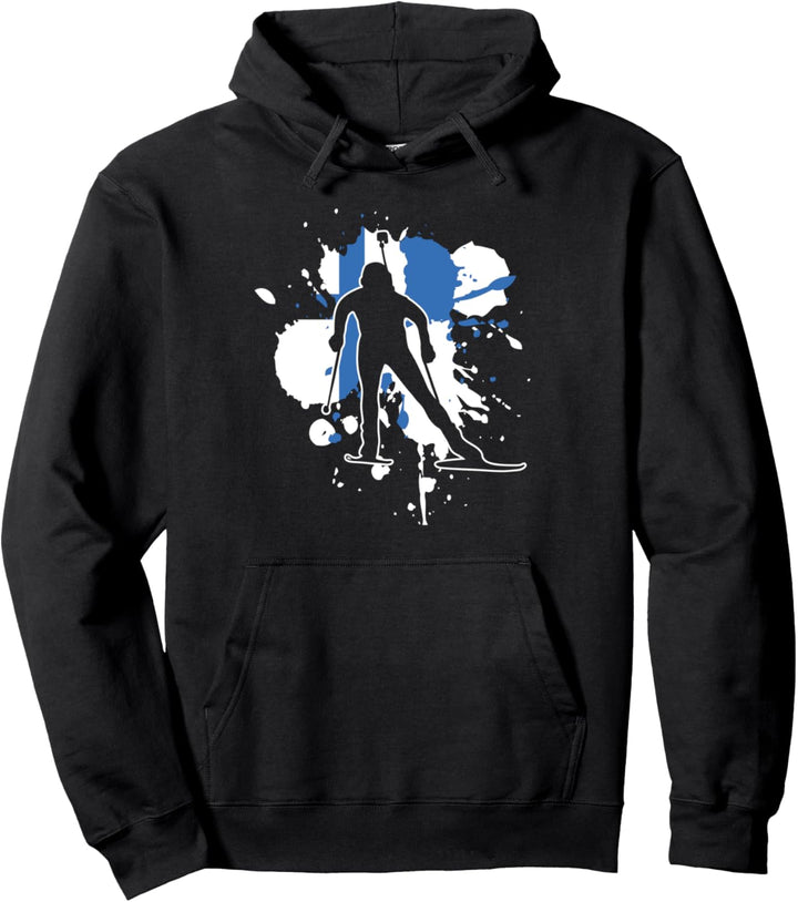 Finnland-Flagge Biathlonist - Finnischer Biathlon Pullover Hoodie