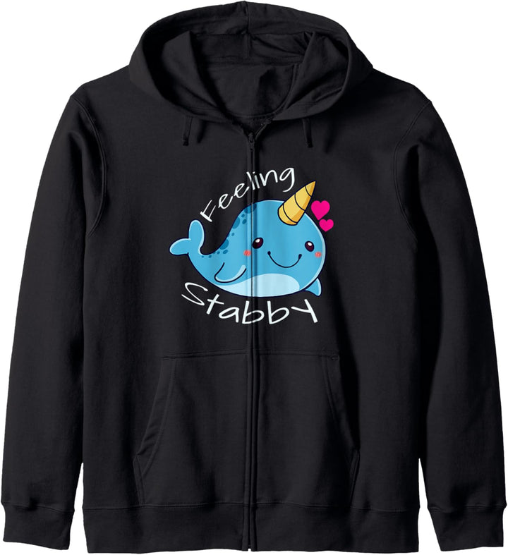 Stabby Narwhale Geschenk Kapuzenjacke