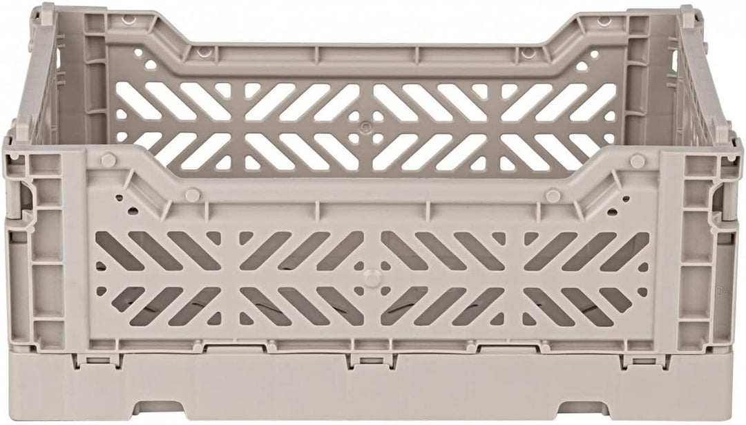 AYKASA Klappkiste, stabile Faltkiste aus Kunststoff, stapelbar, Sand, Mini (27x17x11cm) Sand Mini (2