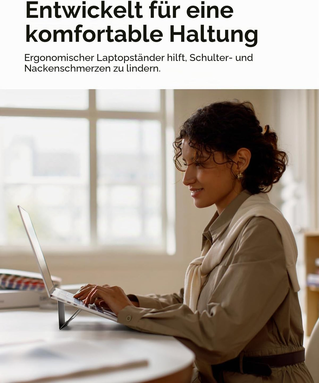 MOFT Invisible Airflow Laptopständer, mit Offenem Design für Wärmeableitung, Einstellbare Doppelwink