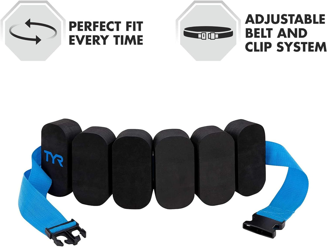 TYR Schwimmgürtel für den Wassersport. Einheitsgrösse Schwarz / Blau, Einheitsgrösse Schwarz / Blau