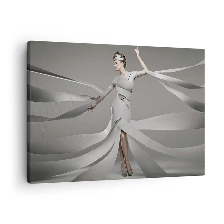 Bilder auf Leinwand Frau Modell Streifen Emotionen Leinwandbild 70x50cm Wandbilder Dekoration Wohnzi