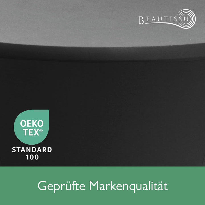 Beautissu 2er Set Stretch Stehtisch Husse Schwarz Ø 80-85 cm Stella – Verstärkung im Fussbereich & 4