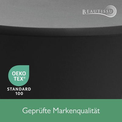Beautissu 2er Set Stretch Stehtisch Husse Schwarz Ø 80-85 cm Stella – Verstärkung im Fussbereich & 4