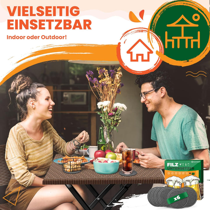 KESSER® Balkontisch klappbar | Wetterfest/UV-beständig Balkonmöbel | Beschichteter Stahl & Rattan-Op