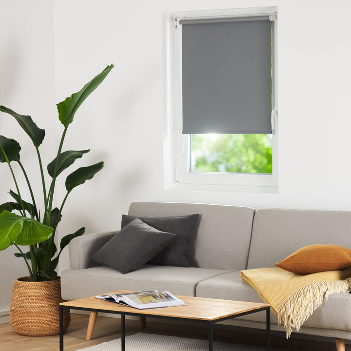 Blumtal Verdunklungsrollo 100 x 130-155 cm - Klemmfix Rollo ohne Bohren - Thermorollo Klemmfix - Fen